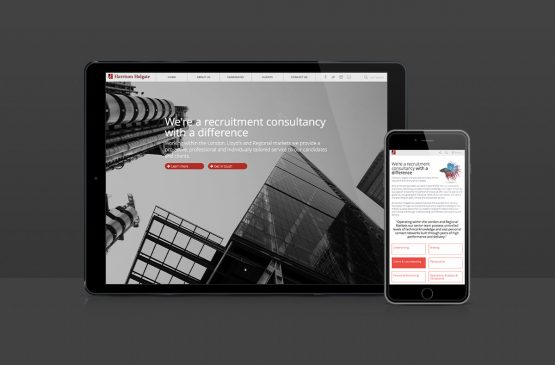 Harrison Holgate responsive website design on an iPad and iPhone