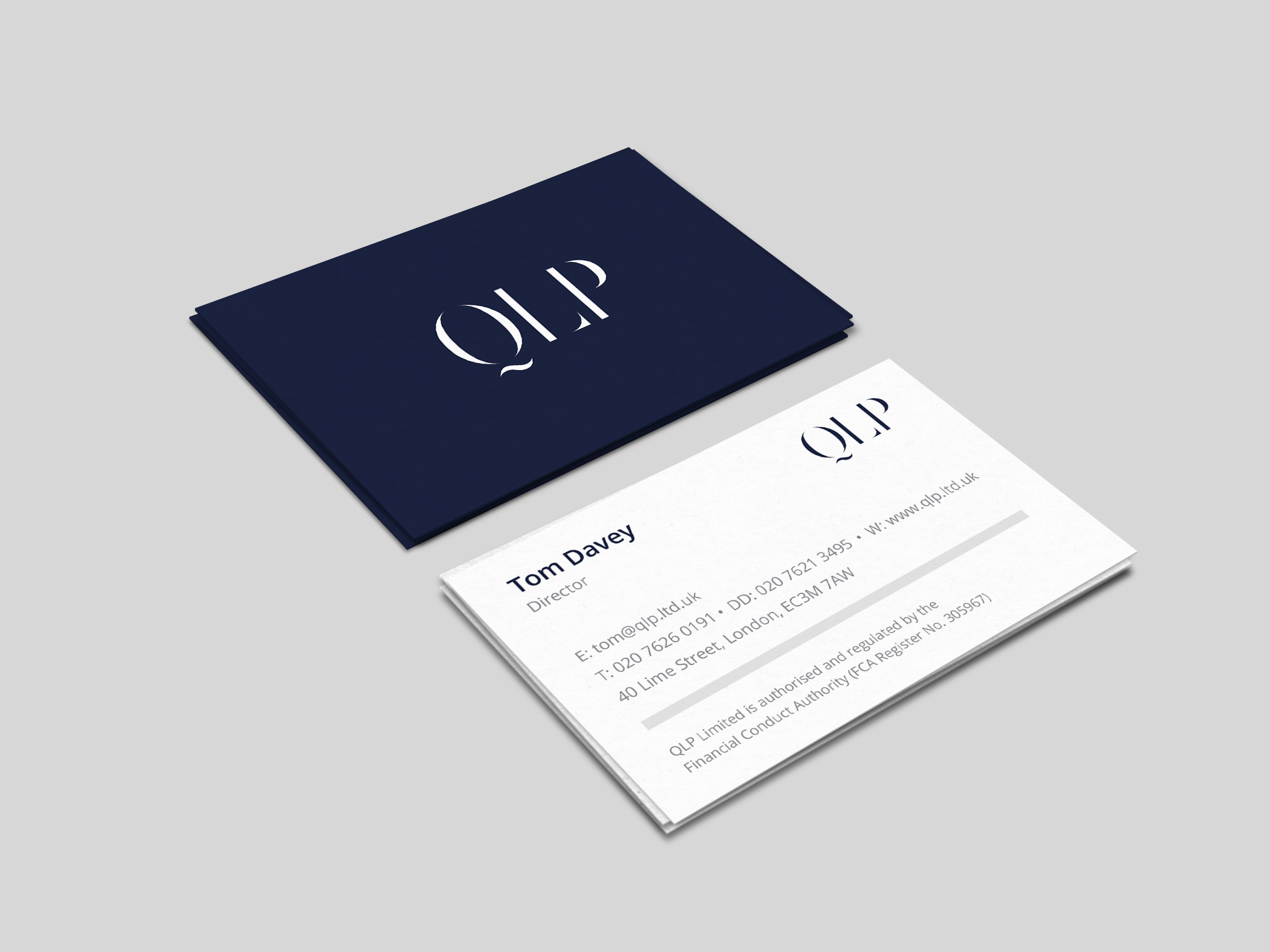 An image of the QLP business cards designed by Insight Design