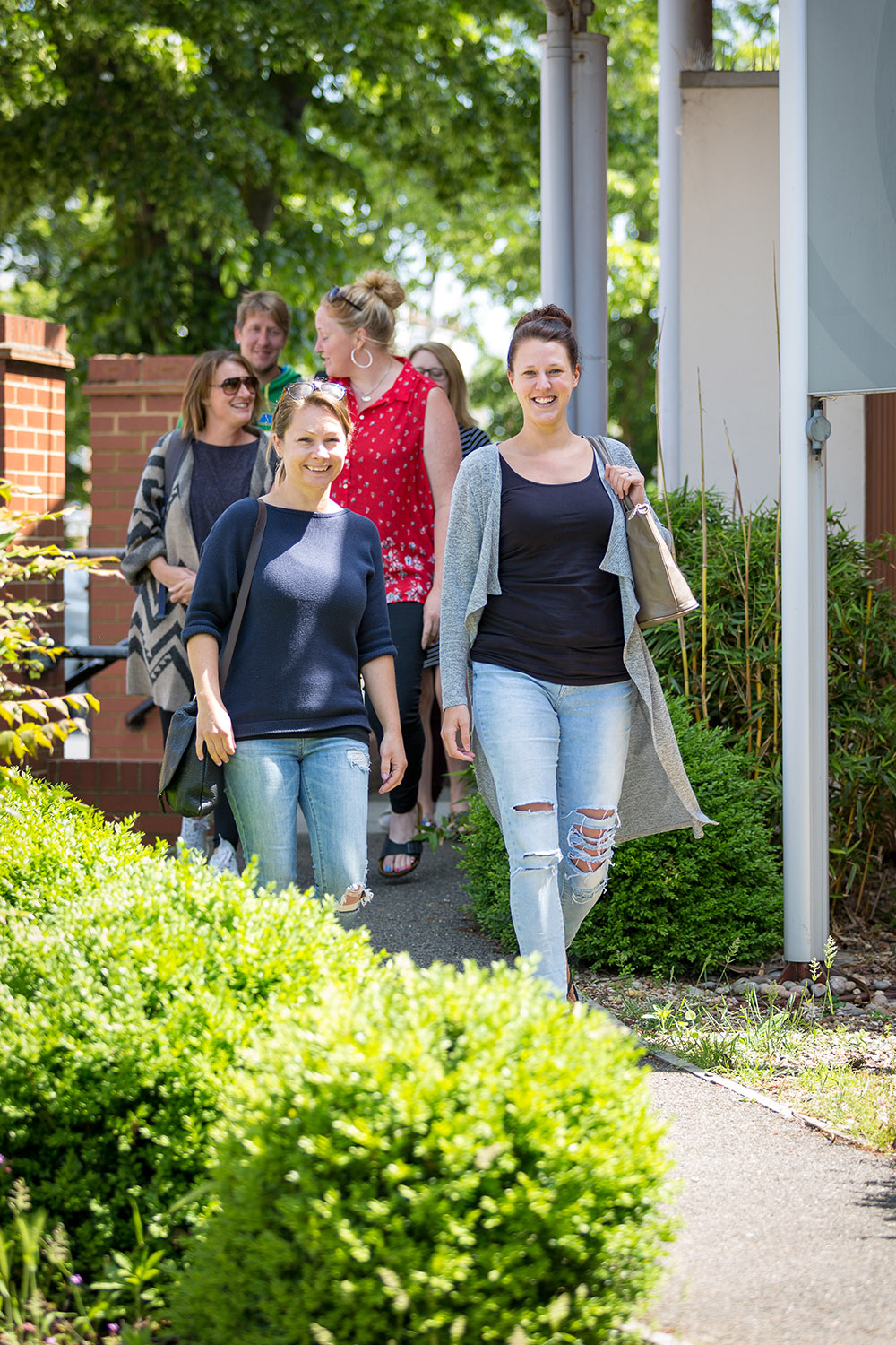 A photo of some adult students walking out of Southend Adult College